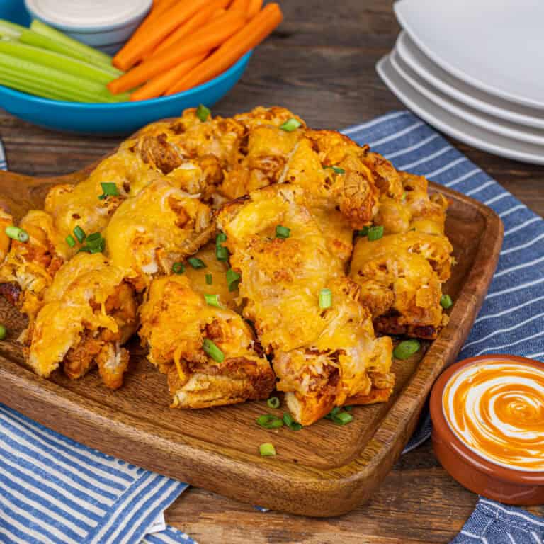 Buttery Buffalo Chicken Breadsticks