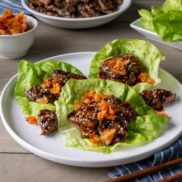 Korean BBQ Pork Lettuce Wraps