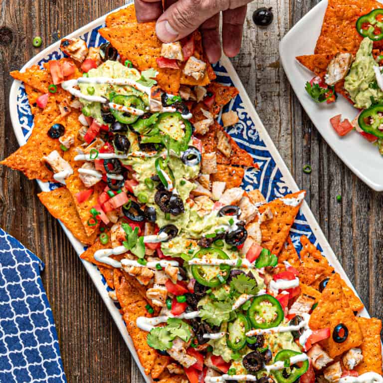 Keto Cheese Chip Nachos with Rotisserie Chicken