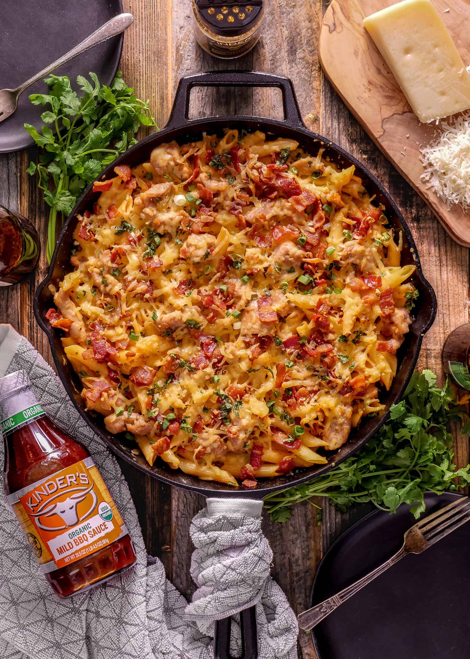 Baked BBQ Chicken Penne Pasta