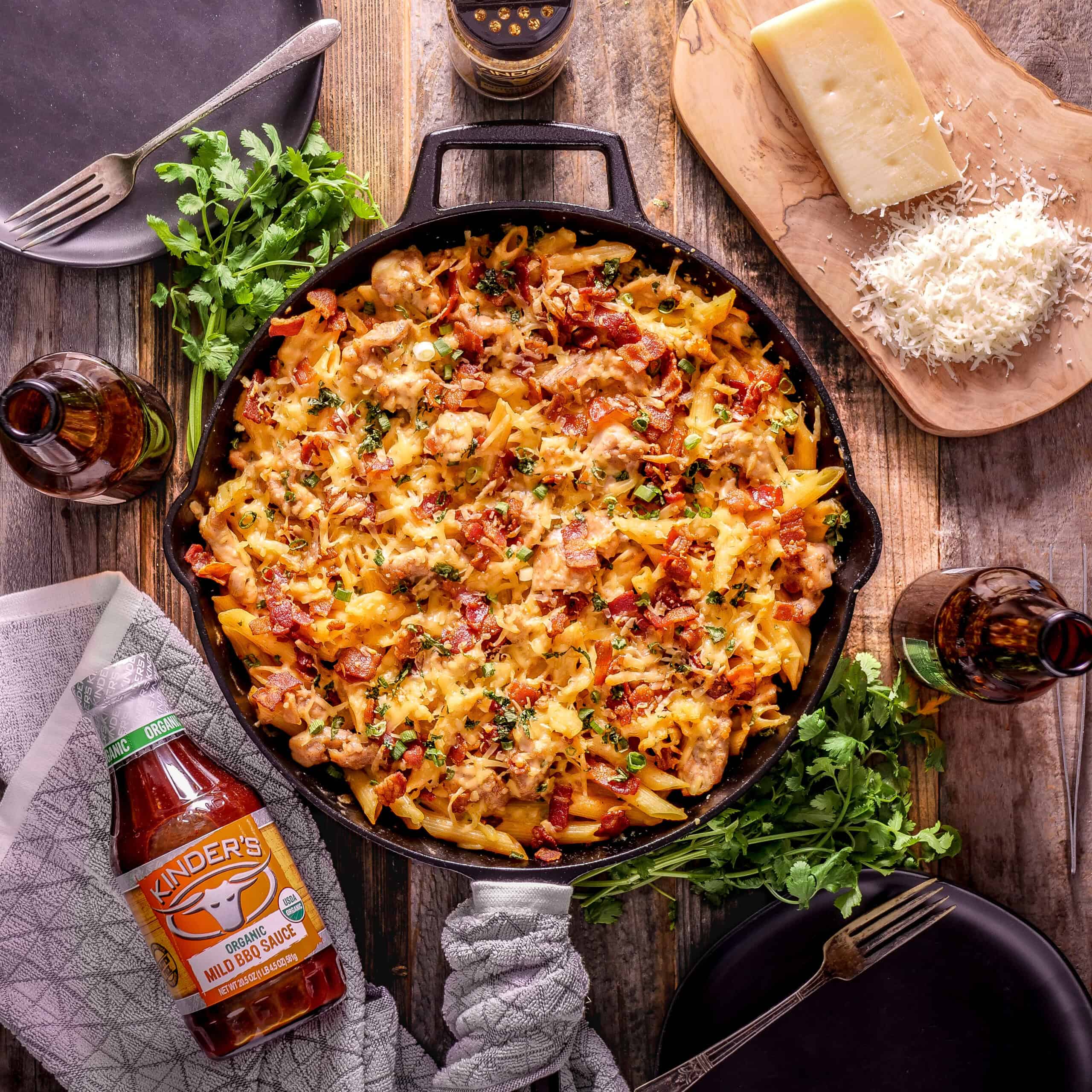 Baked BBQ Chicken Penne Pasta