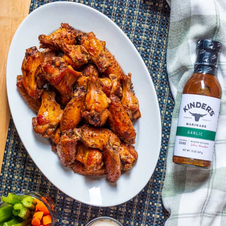 Baked Chicken Wings with Kinder's Garlic Marinade