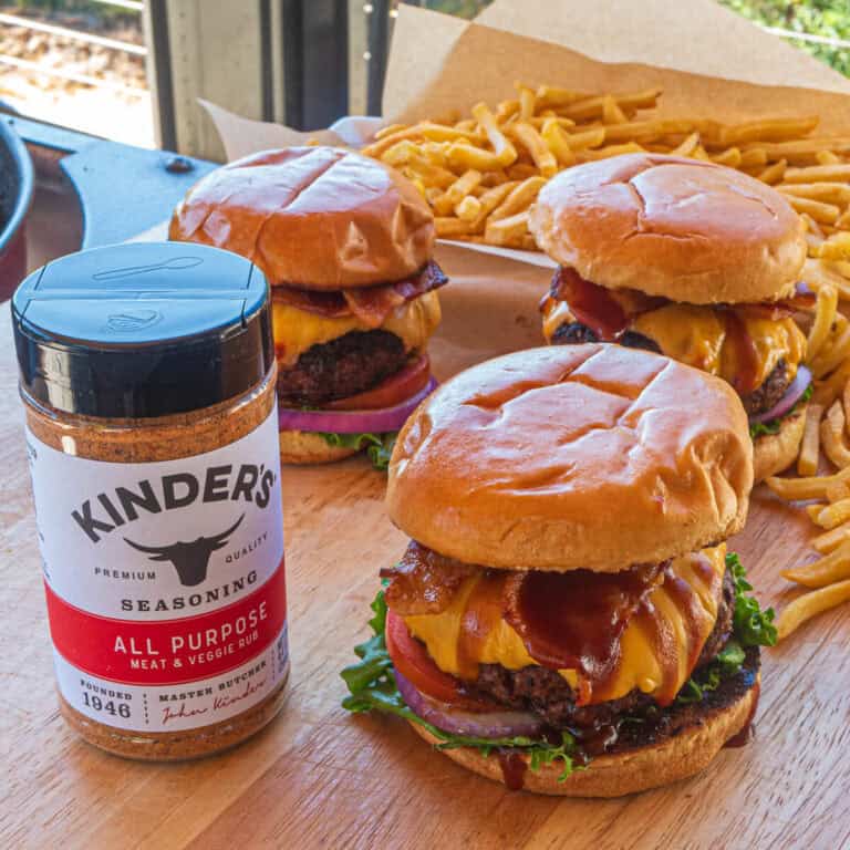 Kinder's Buttery Steakhouse Burger with Brown Sugar Bacon