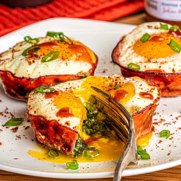 Blackened Ham and Egg Muffin Bites