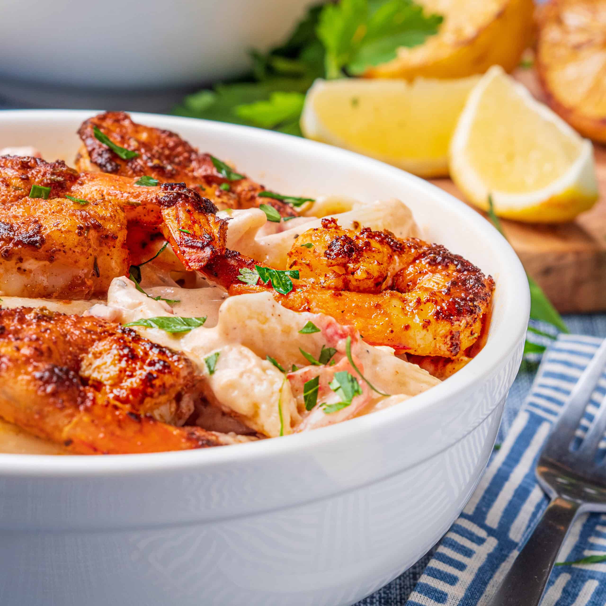 Blackened Shrimp Penne Pasta