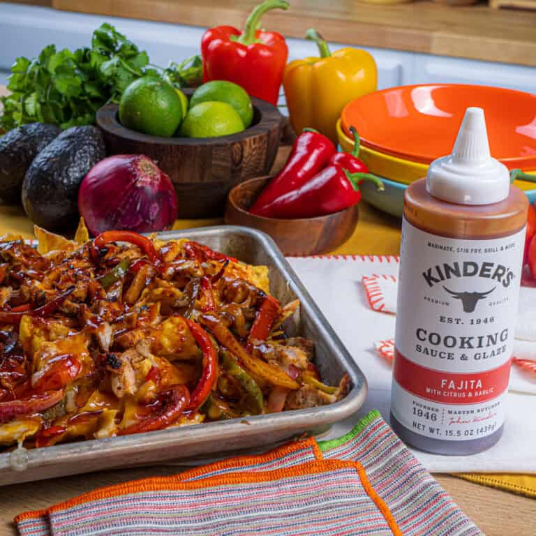Chicken Fajita Nachos with Kinder's Fajita Seasoning