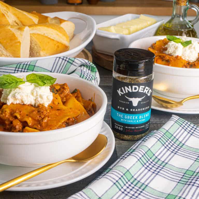 The Greek Blend Lasagna Soup with Kinder's The Greek Blend Seasoning