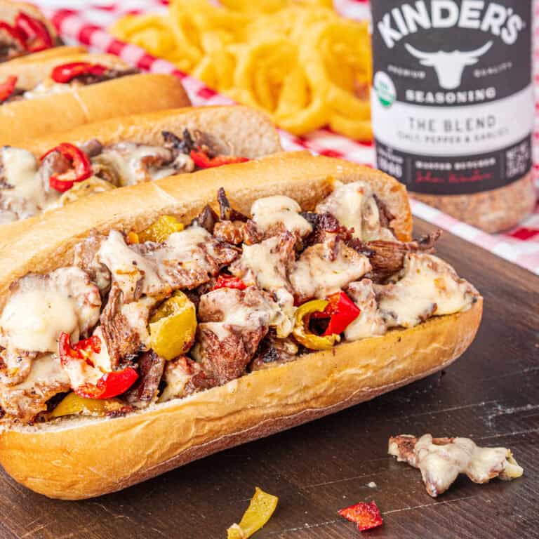 Easy Rib Eye Cheesesteak with Kinder's The Blend Seasoning