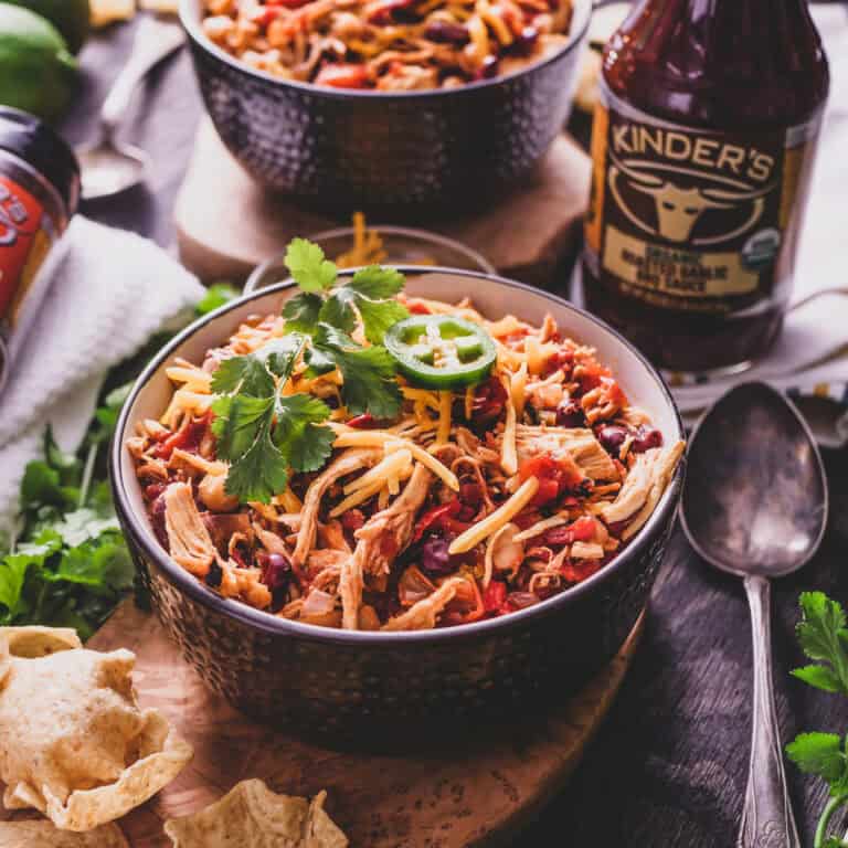 Roasted Garlic BBQ Chicken Chili