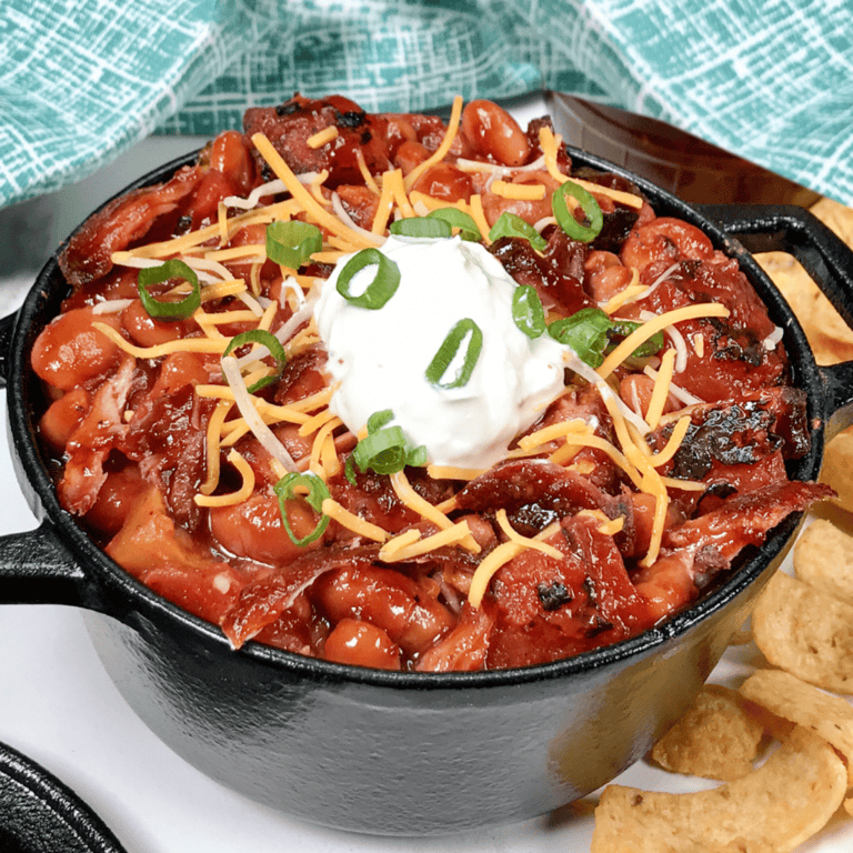 Roasted Garlic Pulled Pork Cowboy Chili