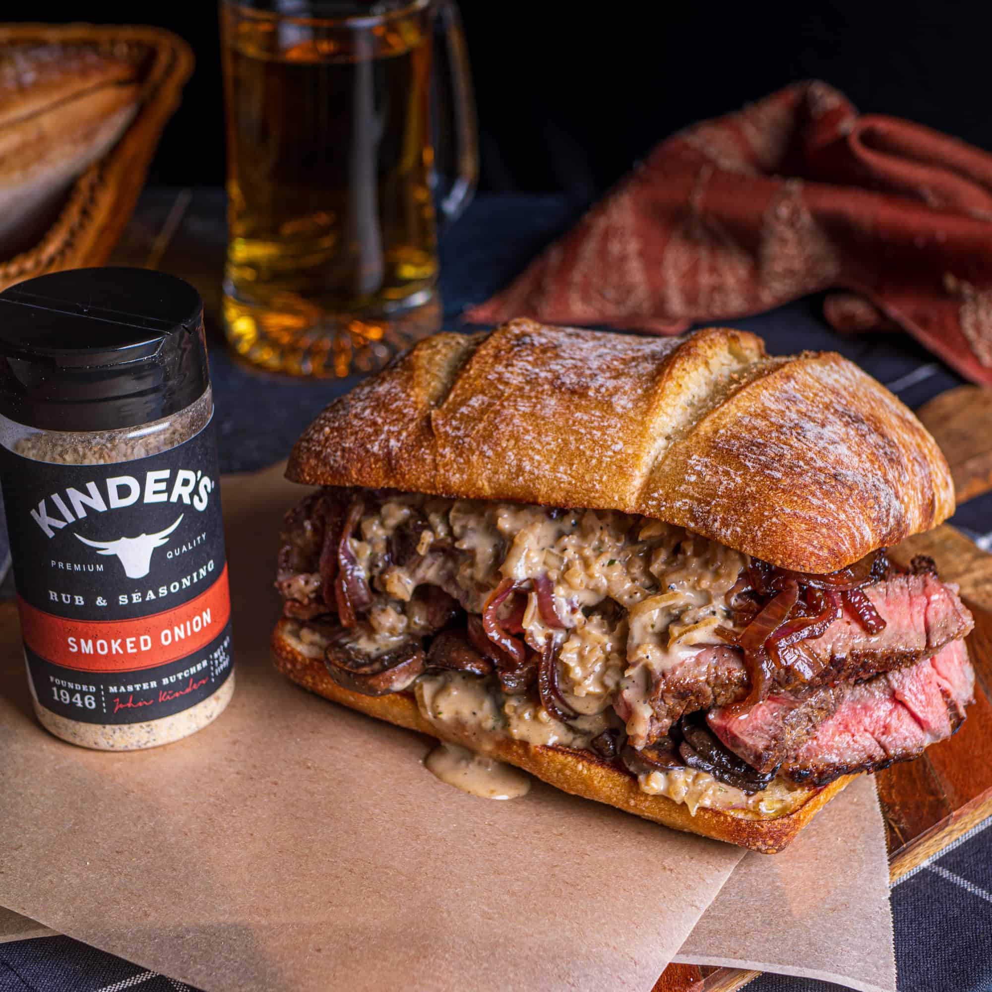 Smoked Onion Steak Sandwich