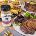 Organic Steakhouse Burger Steaks & Grilled Corn