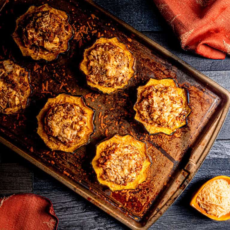 Sausage And Apple Stuffed Acorn Squash