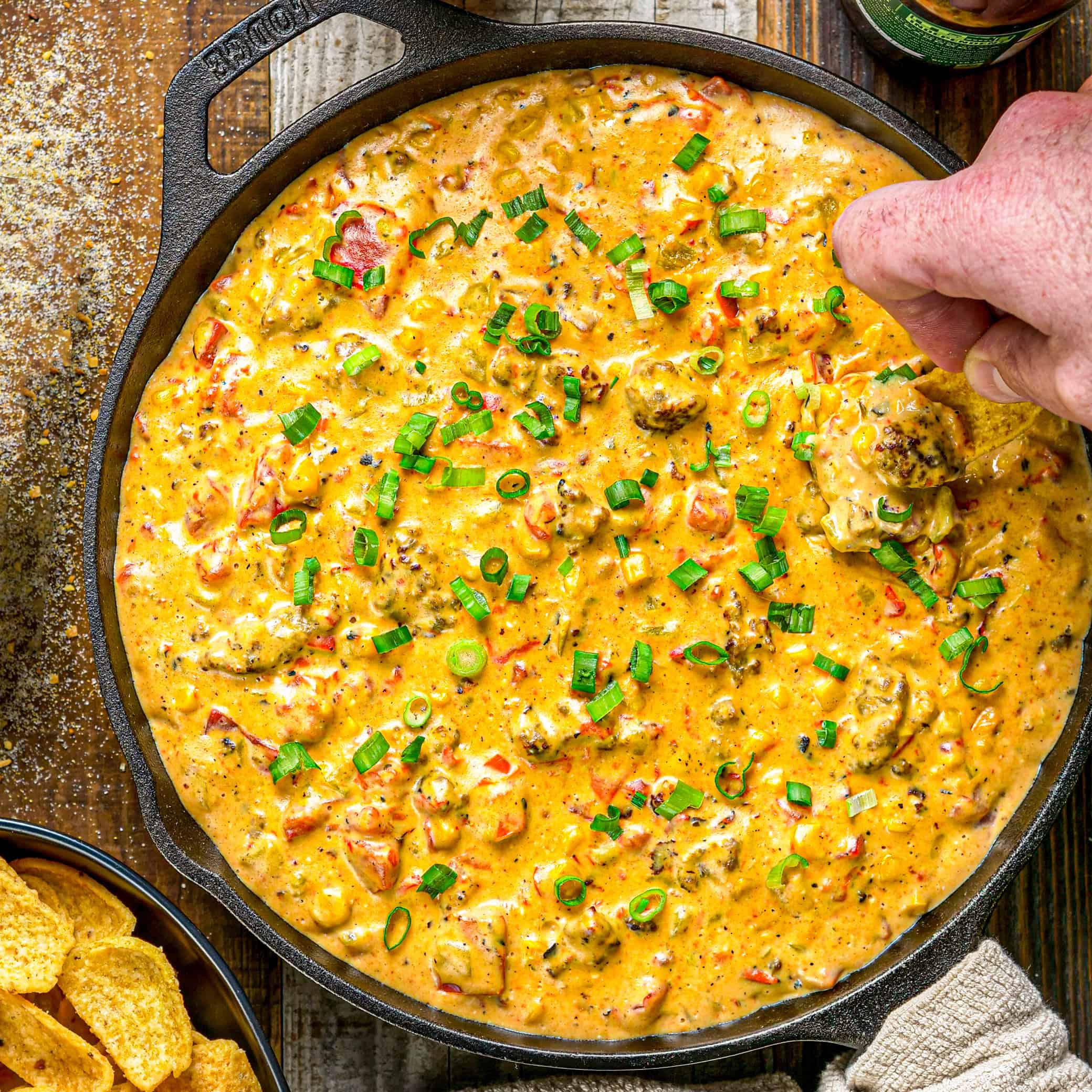 Smoky Garlic Cheesy Sausage Dip