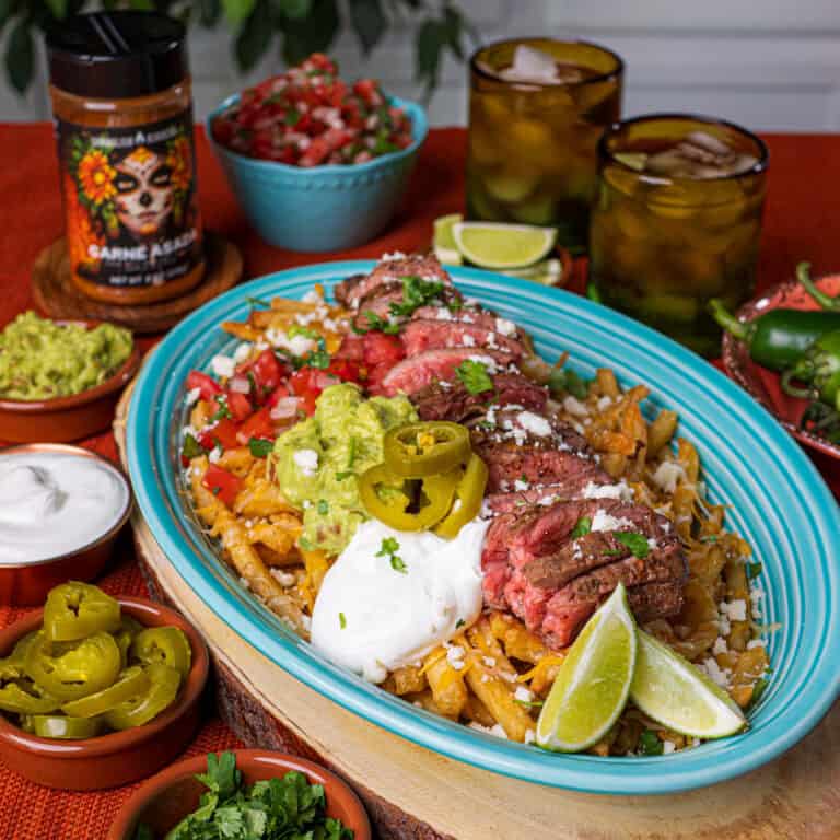 Carne Asada Loaded Fries with Spanglish Asadero Seasoning