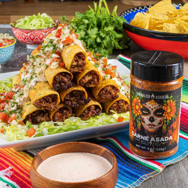 Easy Carne Asada Ground Beef Air Fryer Taquitos
