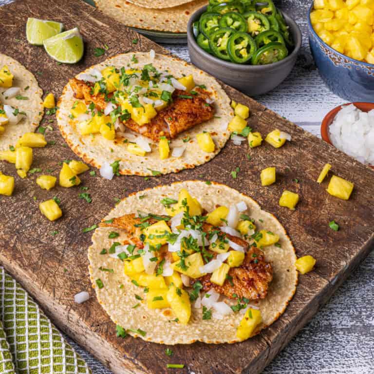 Pan-Seared Fish Tacos al Pastor with Spanglish Al Pastor Seasoning