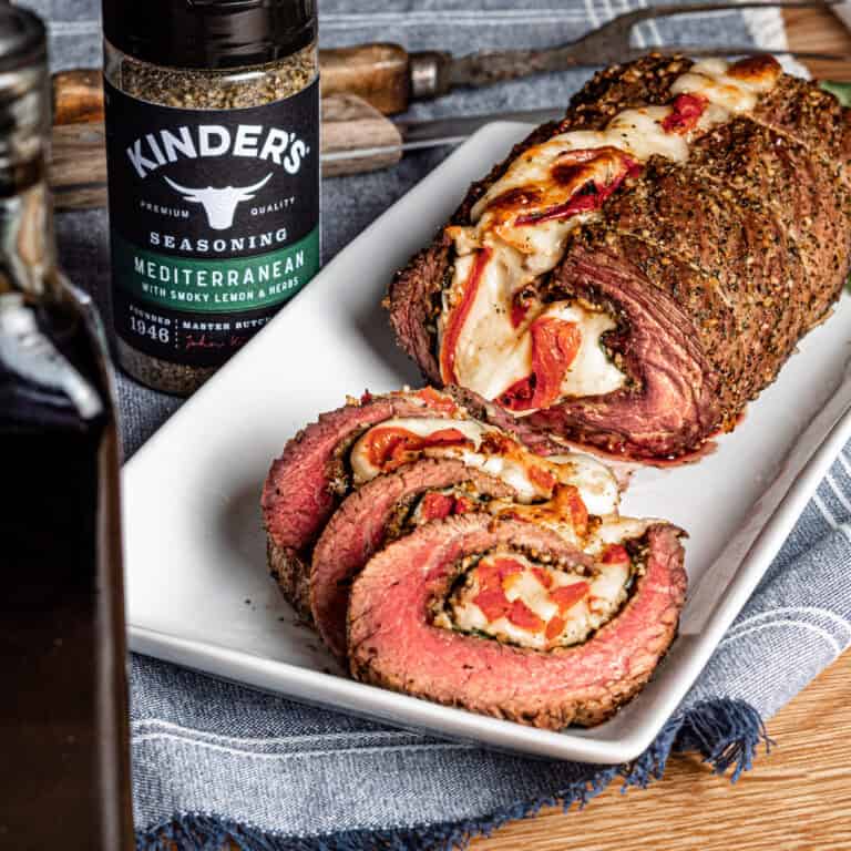 Stuffed Mediterranean Flank Steak Rolls